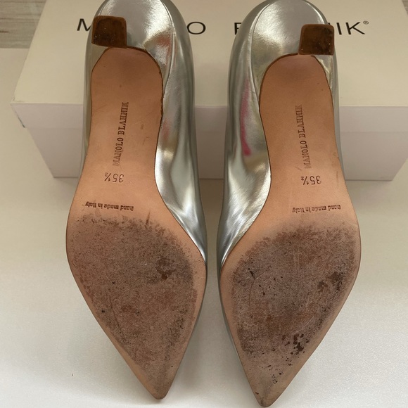 Manolo Blahnik Silver Pumps - Picture 2 of 11